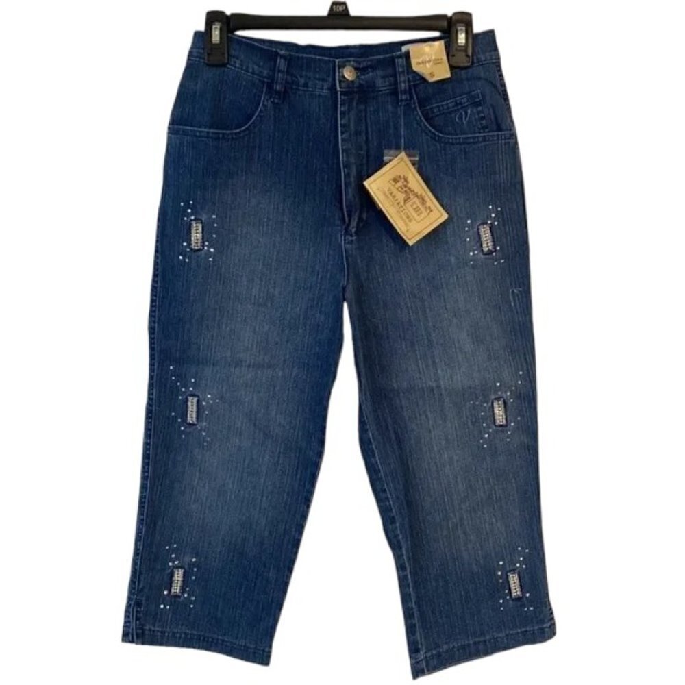 Variations Embellished Capri Jeans NWT size 27